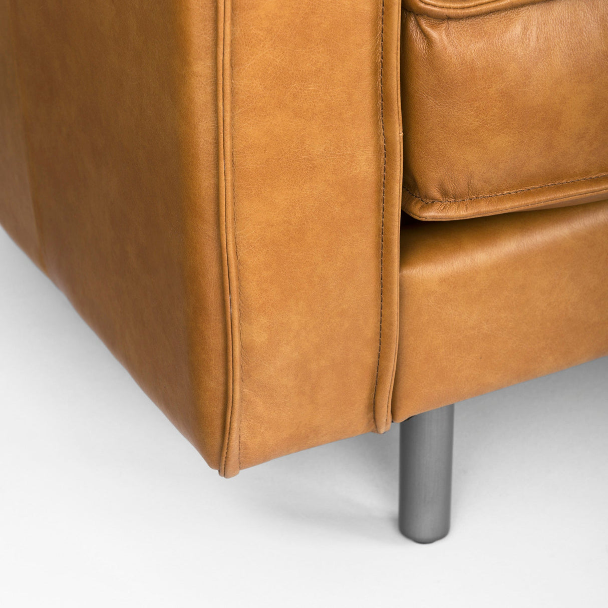 D'Arcy 111"L x 70"D x 33"H Tan Leather Right Chaise Sectional by Mercana at Eve Furniture