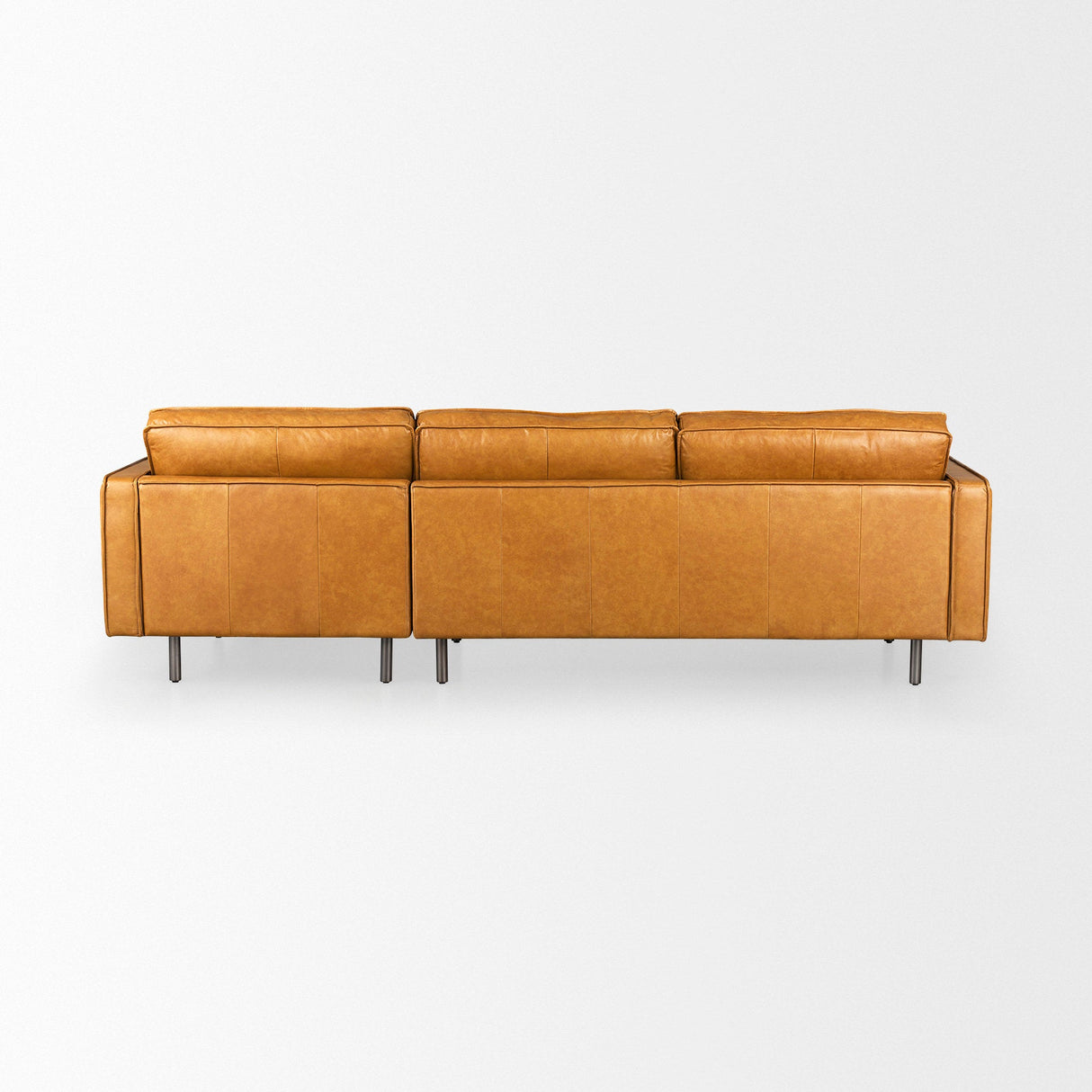 D'Arcy 111"L x 70"D x 33"H Tan Leather Right Chaise Sectional by Mercana at Eve Furniture