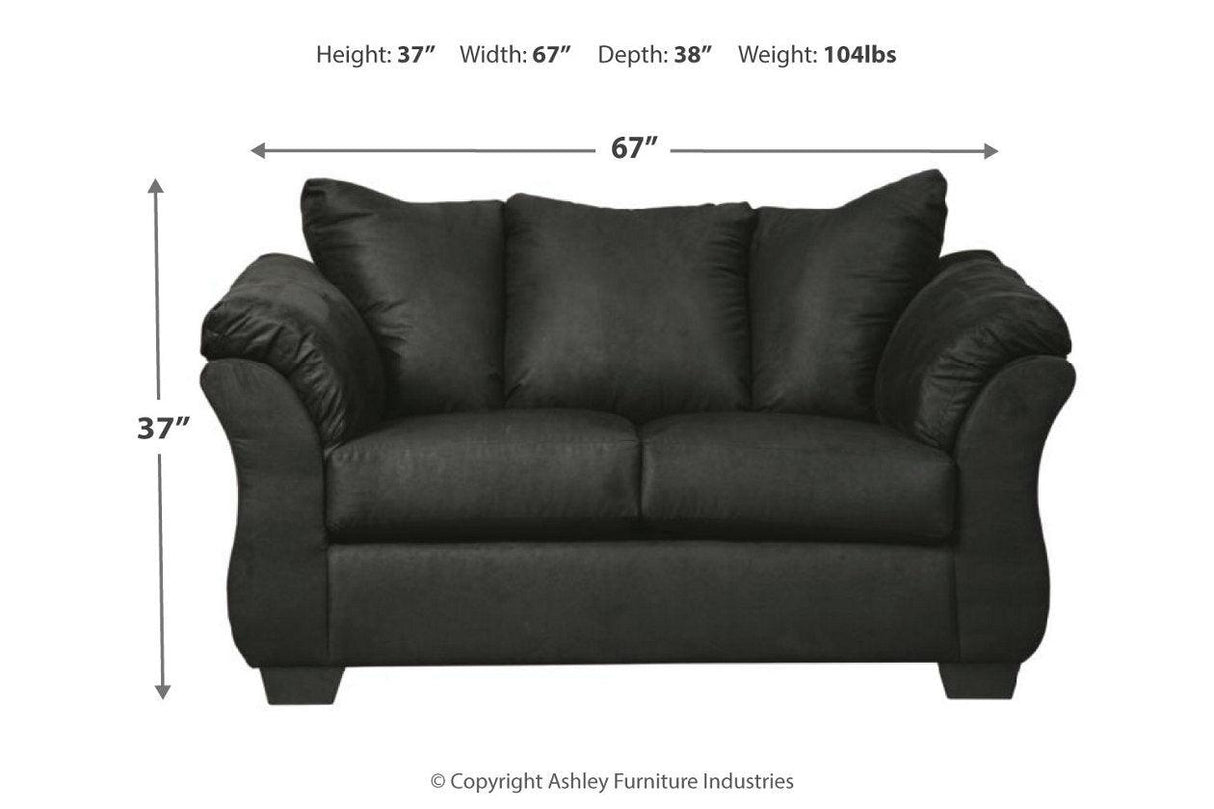 Darcy Black Loveseat by Ashley at Eve Furniture