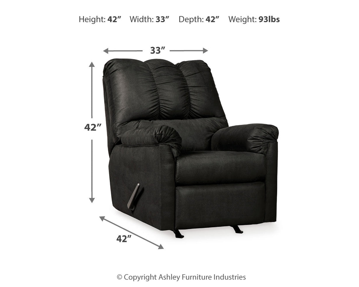Darcy Black Recliner by Ashley at Eve Furniture