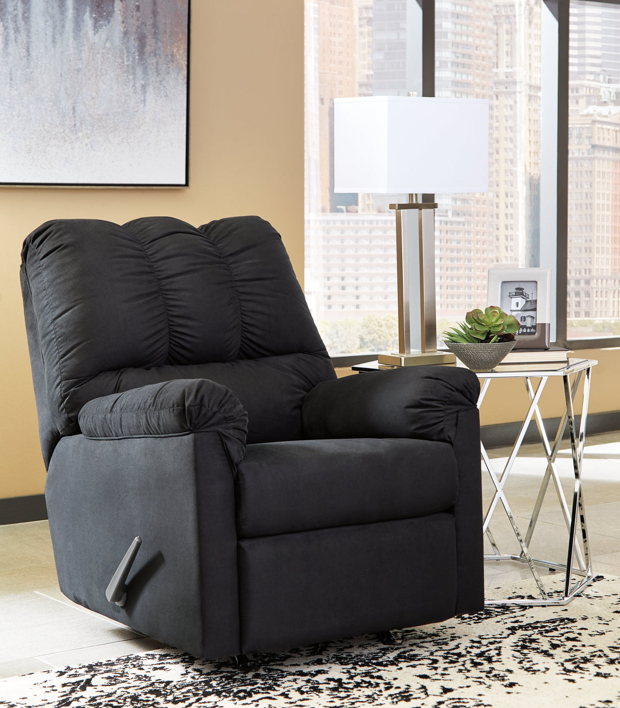 Darcy Black Recliner by Ashley at Eve Furniture