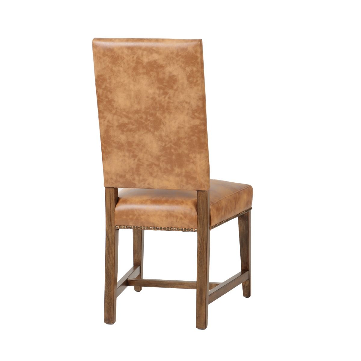 Darcy Dining Chair in Warm Brown Leather with Earth Legs, Set of 2 by Home Trends & Design at Eve Furniture