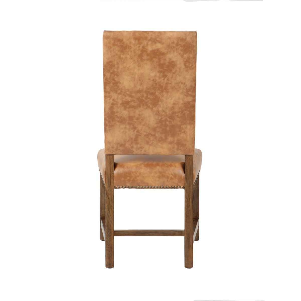 Darcy Dining Chair in Warm Brown Leather with Earth Legs, Set of 2 by Home Trends & Design at Eve Furniture