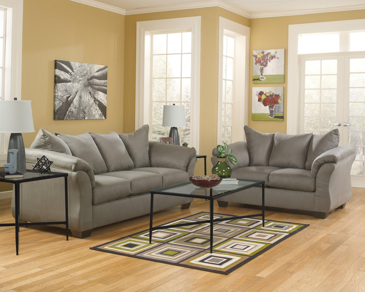 Darcy Gray Cobblestone Living Room Set by Ashley at Eve Furniture