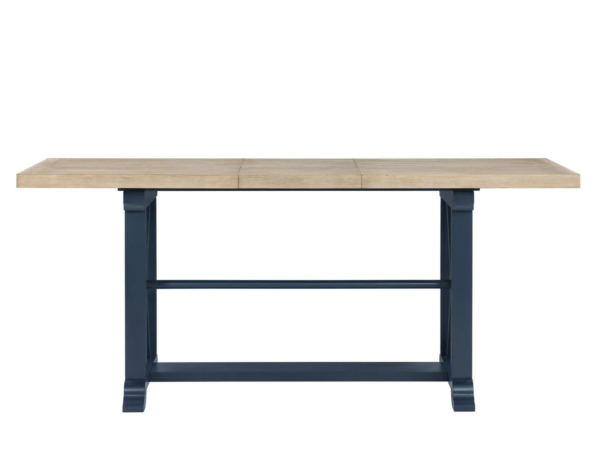 Darcy Midnight Blue/Natural Counter Height Dining Set with 18-inch Leaf by Steve Silver at Eve Furniture