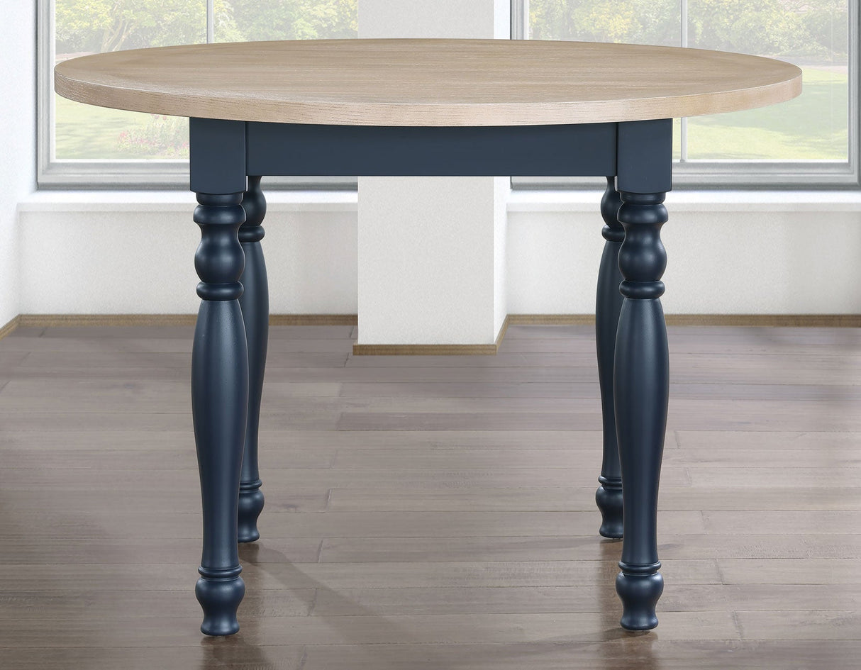 Darcy Midnight Blue/Natural Round Dining Room Set by Steve Silver at Eve Furniture
