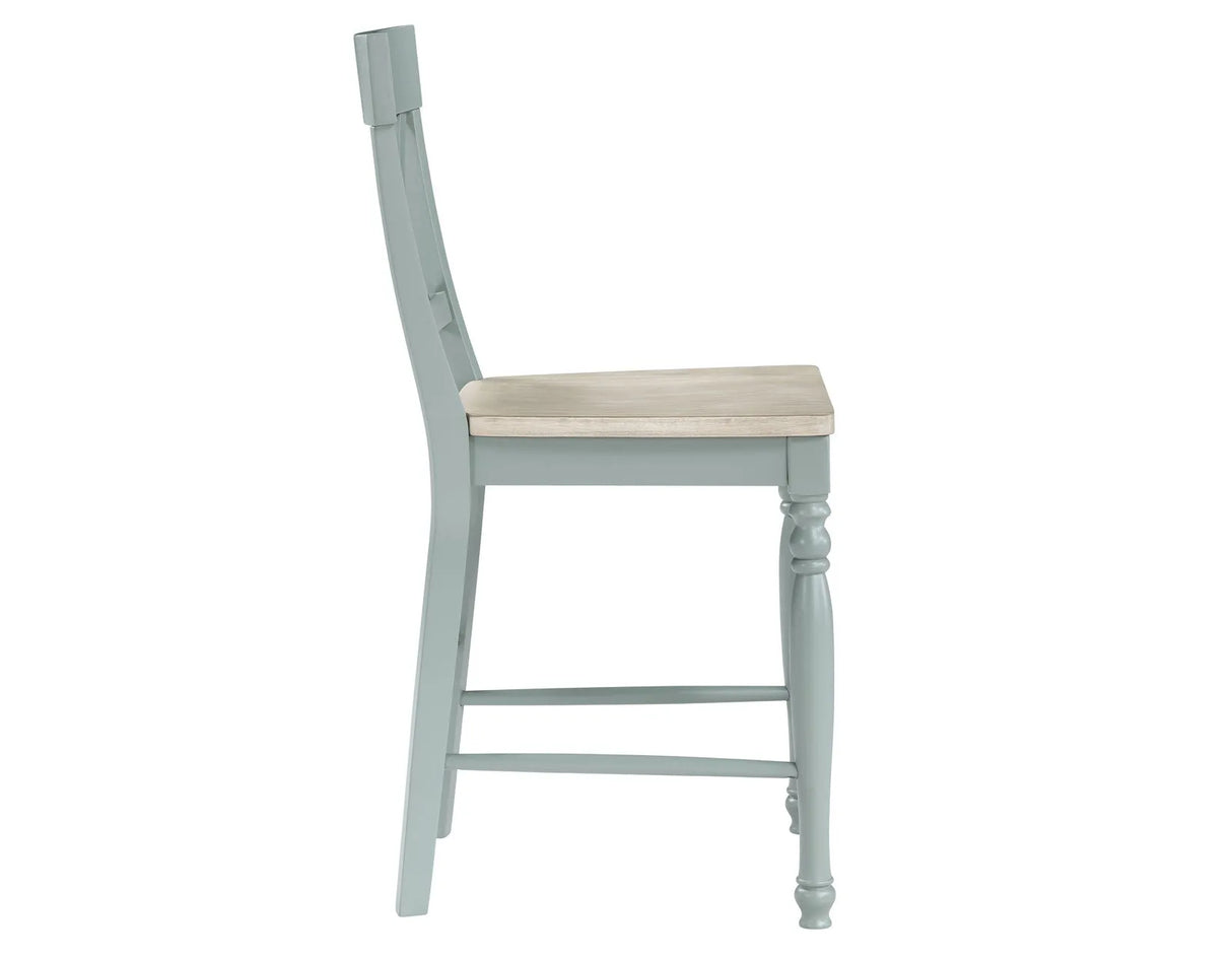 Darcy Mint Green/Natural Counter Height Dining Set with 18-inch Leaf by Steve Silver at Eve Furniture