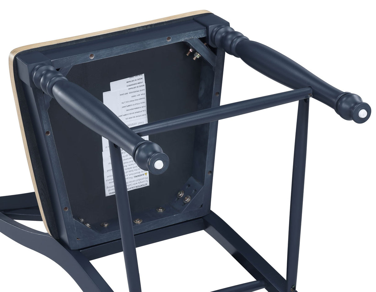 Darcy Solid Wood 24″ Counter Stool, Midnight Blue and Natural Finish by Steve Silver at Eve Furniture