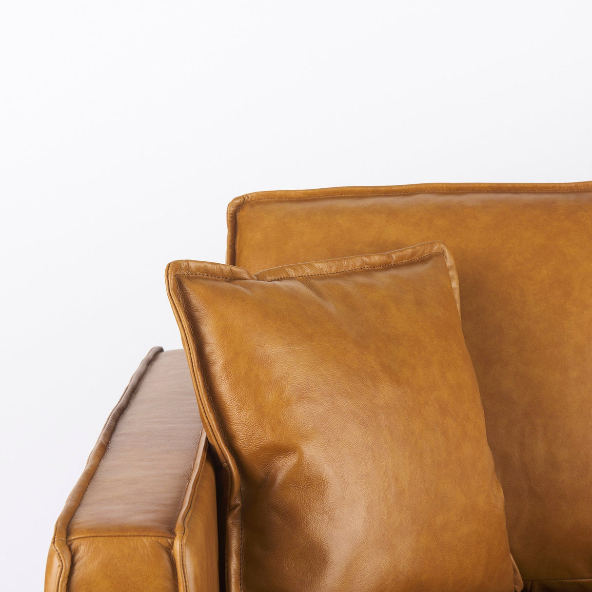 D'Arcy Tan Leather Love Seat by Mercana at Eve Furniture
