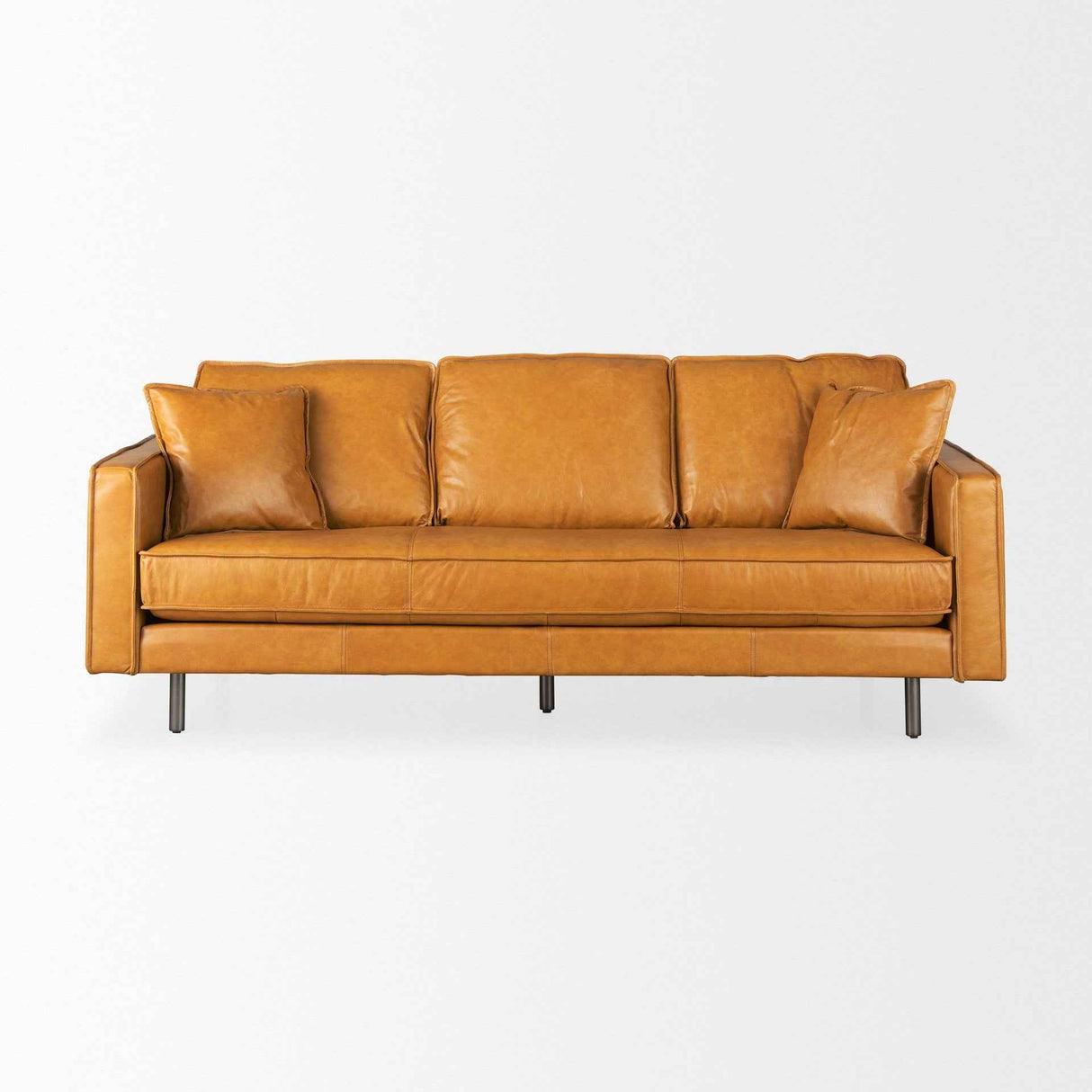 D'Arcy Tan Leather Sofa by Mercana at Eve Furniture