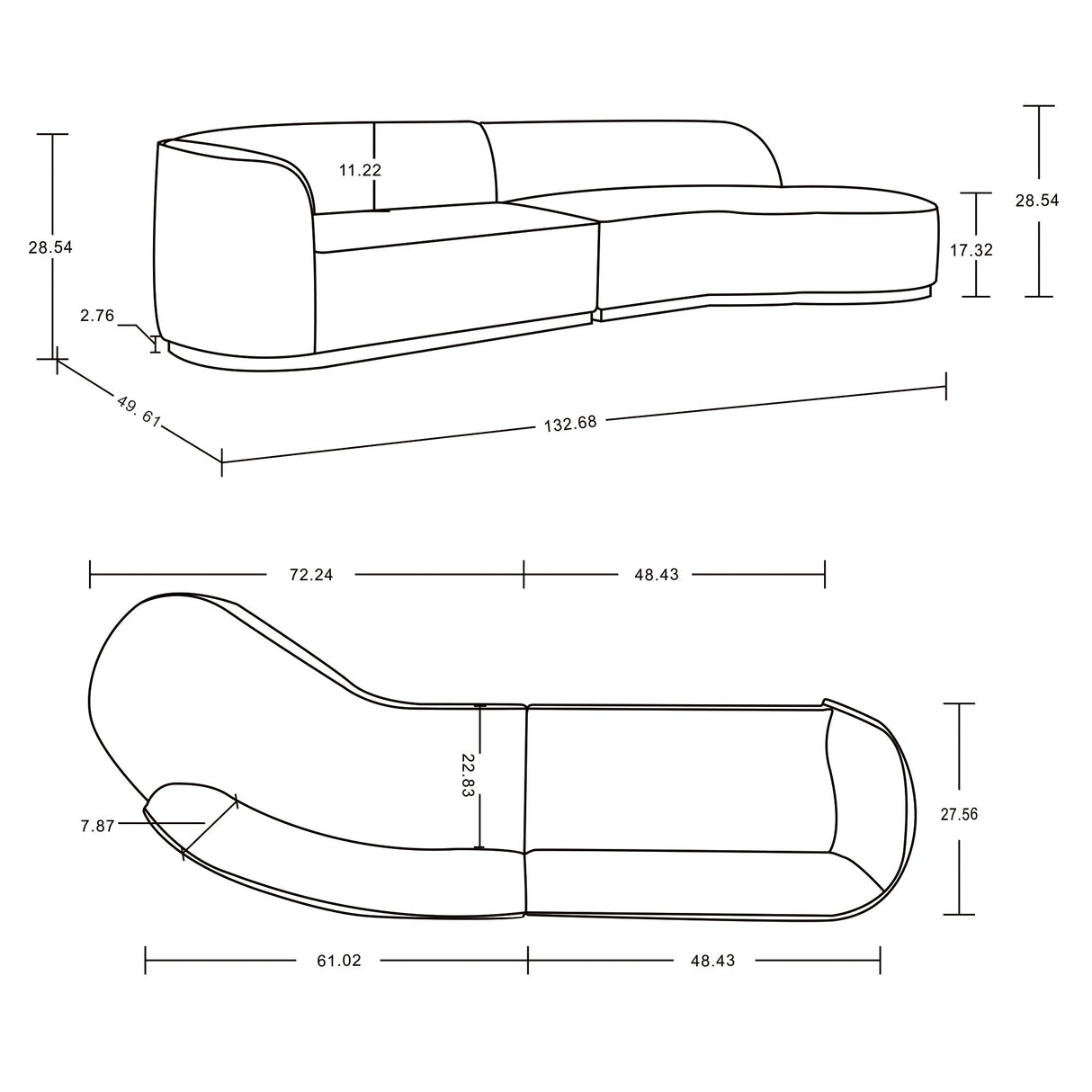 Daria Sofa in Ivory by Manhattan Comfort at Eve Furniture