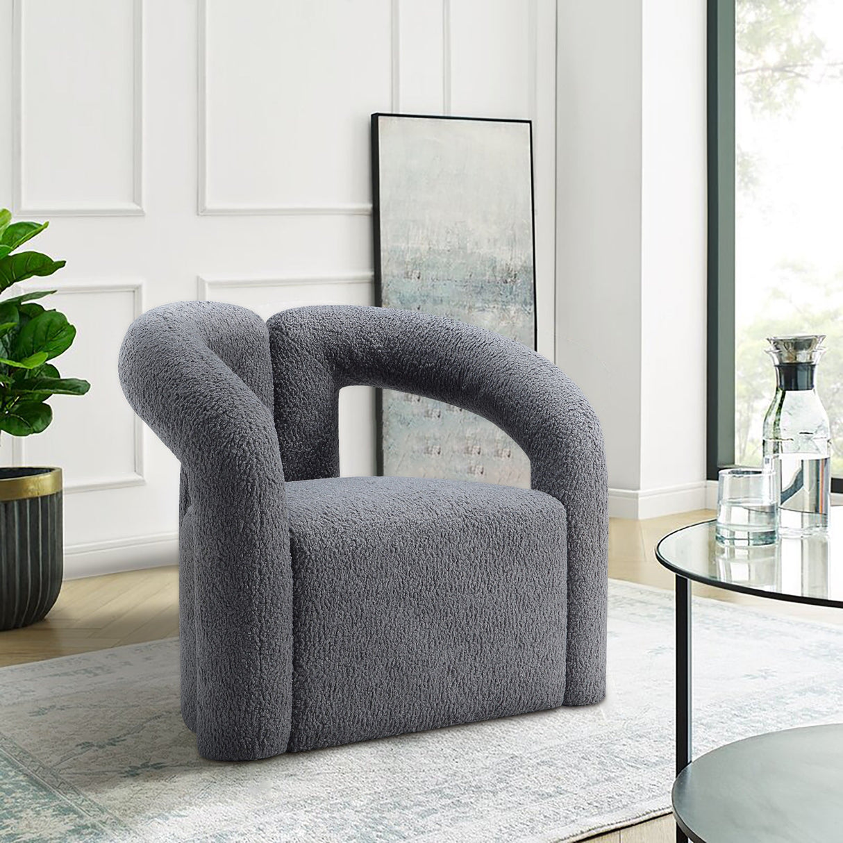 Darian Accent Chair in Grey by Manhattan Comfort at Eve Furniture