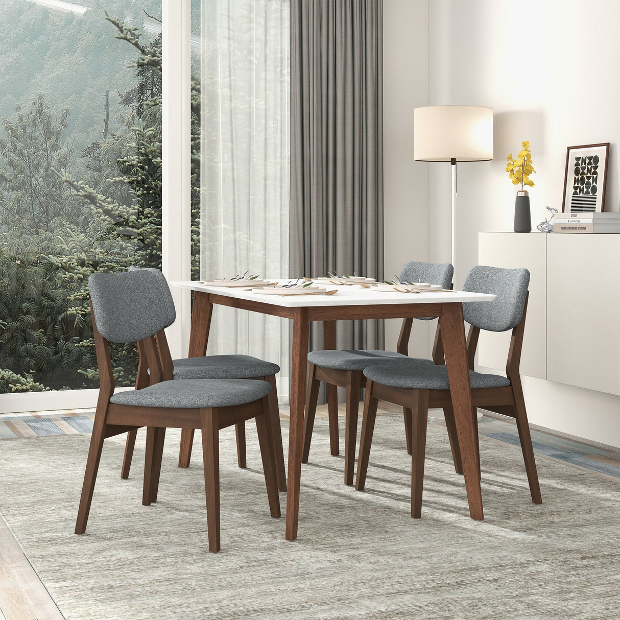 Dark Grey Fabric Solid Back Side Chair (Set Of 2) by Ashcroft Furniture at Eve Furniture