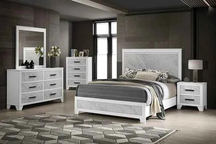 Darlene White 4-Piece Queen Bedroom Set by Furniture of America at Eve Furniture