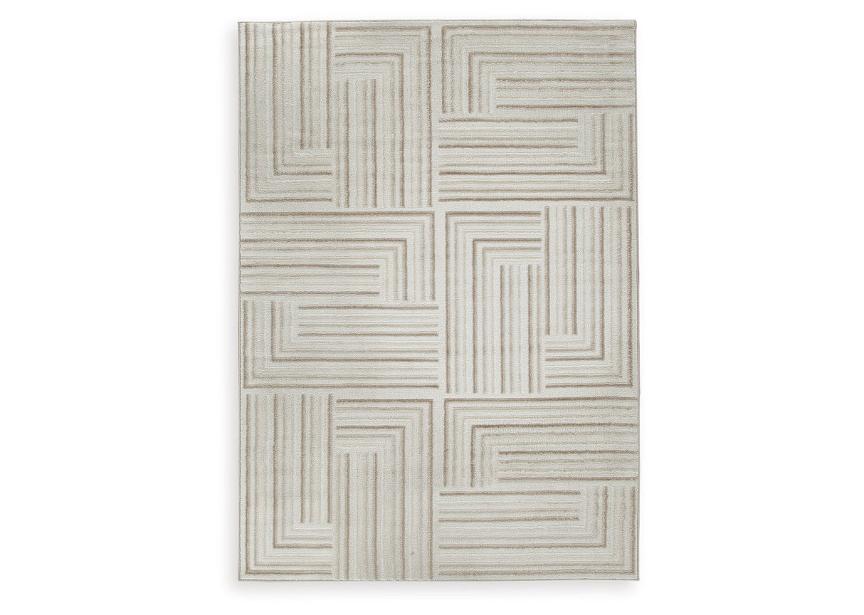 Darmondard Cream/Taupe Large Rug by Ashley at Eve Furniture