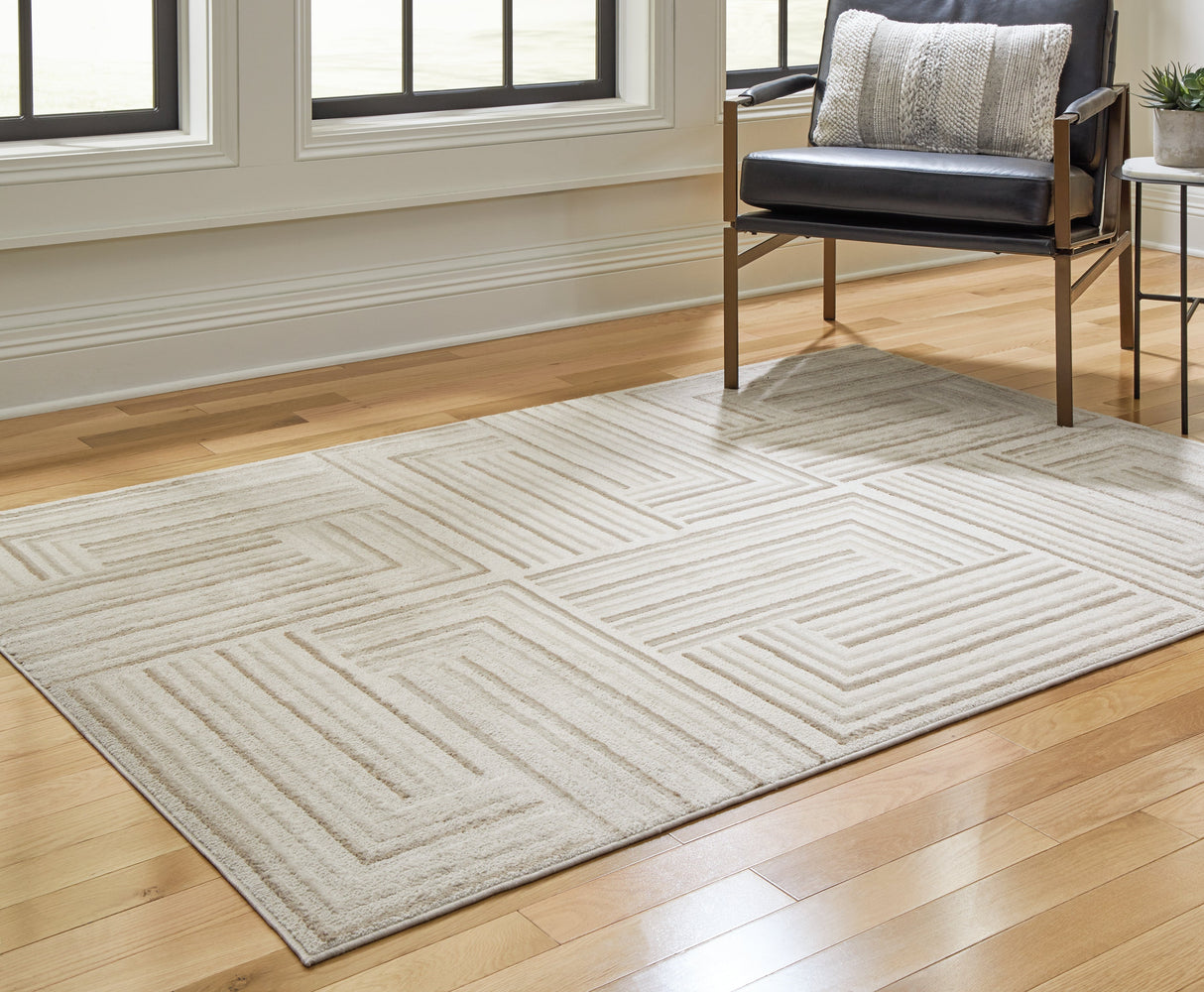 Darmondard Cream/Taupe Large Rug by Ashley at Eve Furniture