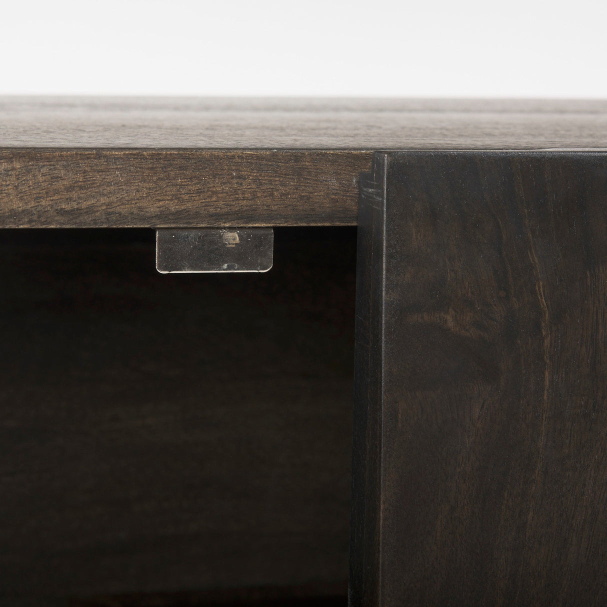 Darwin Brown Solid Wood Gold Metal Base 4 Cabinet Door Sideboard by Mercana at Eve Furniture