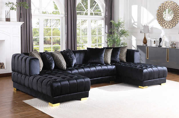 Dasha Black Double Chaise Sectional by New Era Innovations at Eve Furniture