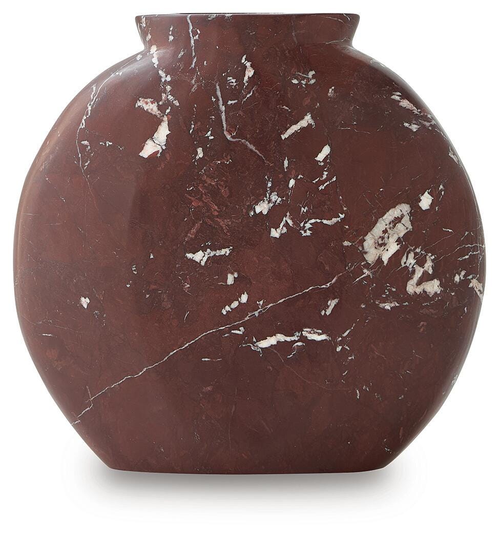 Dashner Red/White Vase by Ashley at Eve Furniture