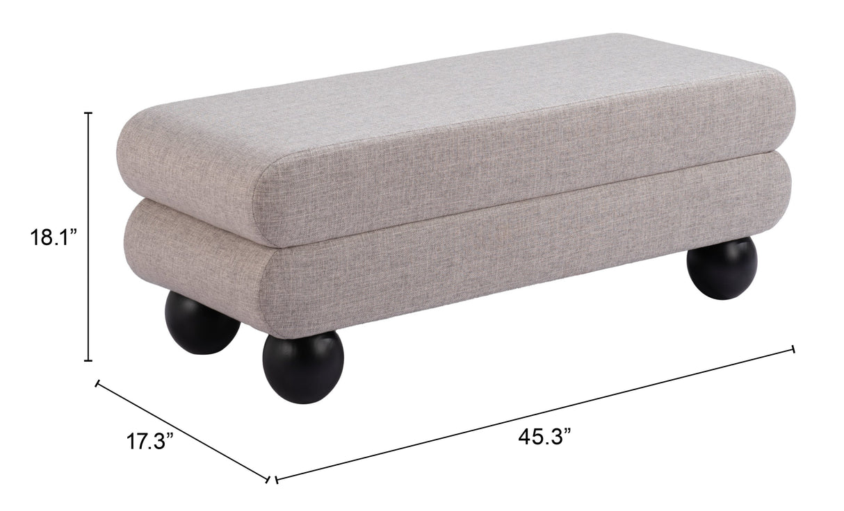 Davao Gray Bench by Zuomod at Eve Furniture