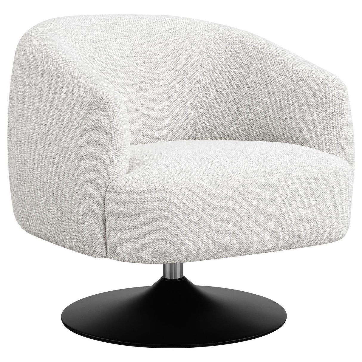Dave Beige/Matte Black Upholstered Swivel Accent Chair by Coaster at Eve Furniture