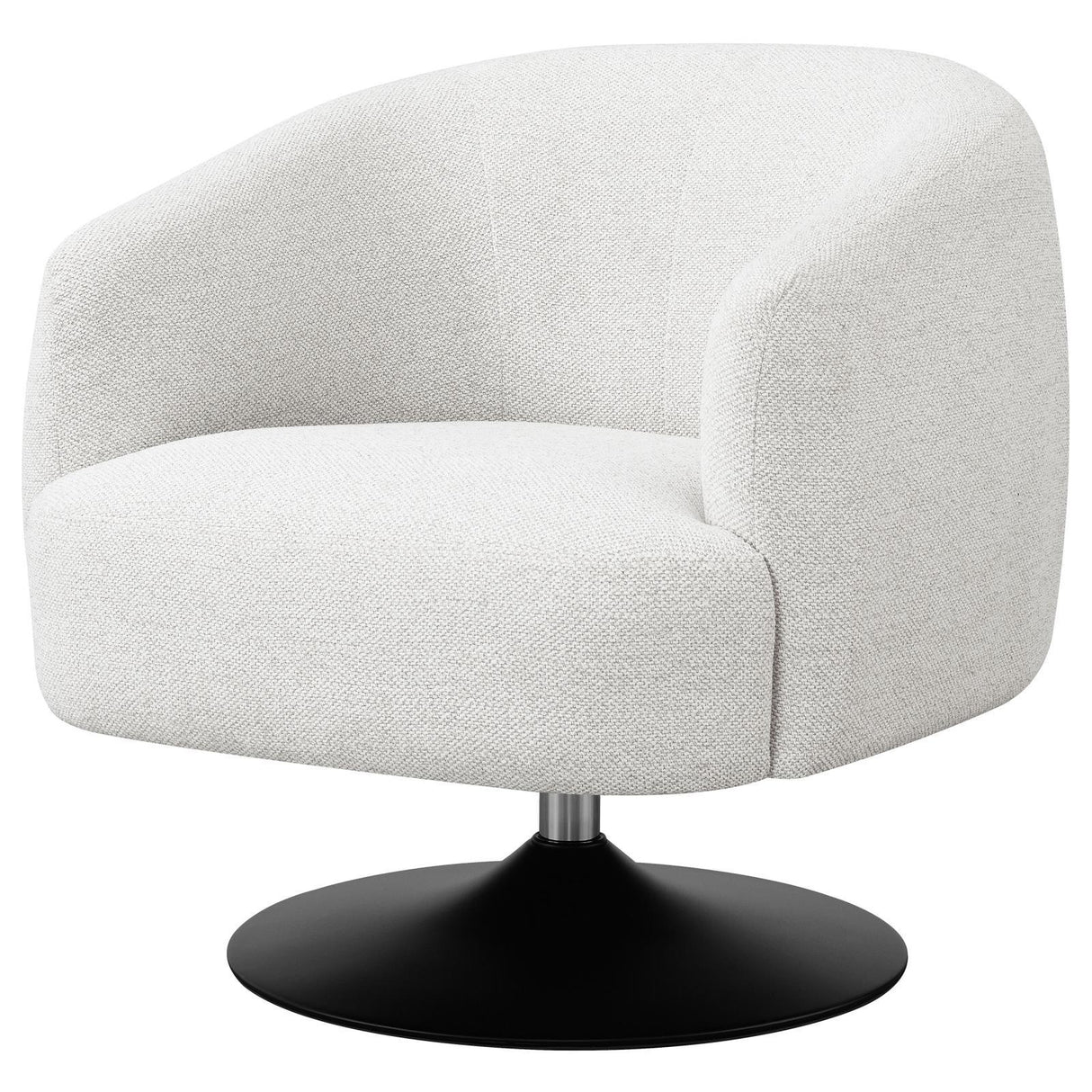 Dave Beige/Matte Black Upholstered Swivel Accent Chair by Coaster at Eve Furniture