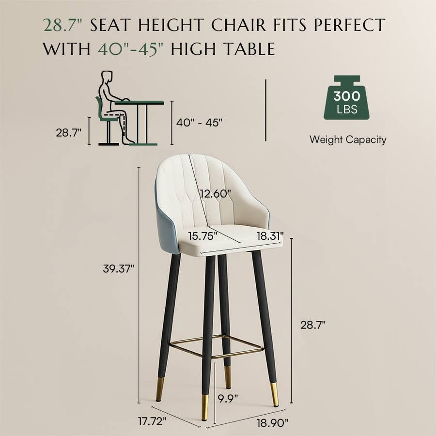 Davenport Grey & Beige Upholstered Barstool