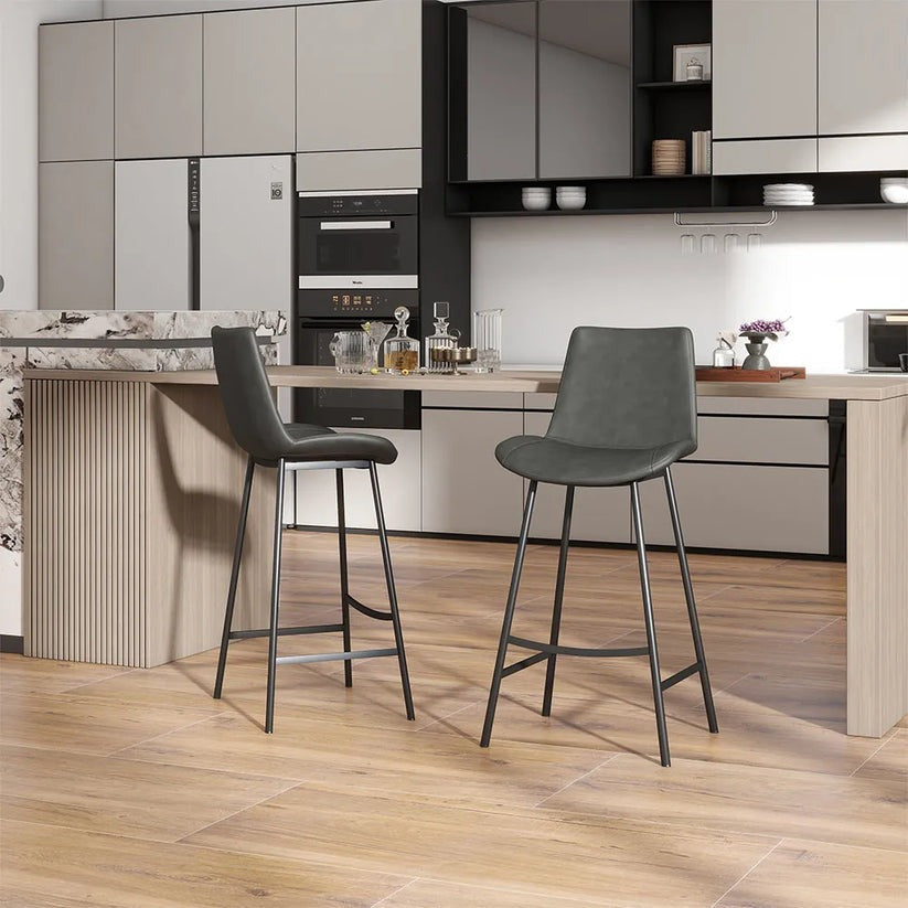 Davenport Grey Upholstered Barstool