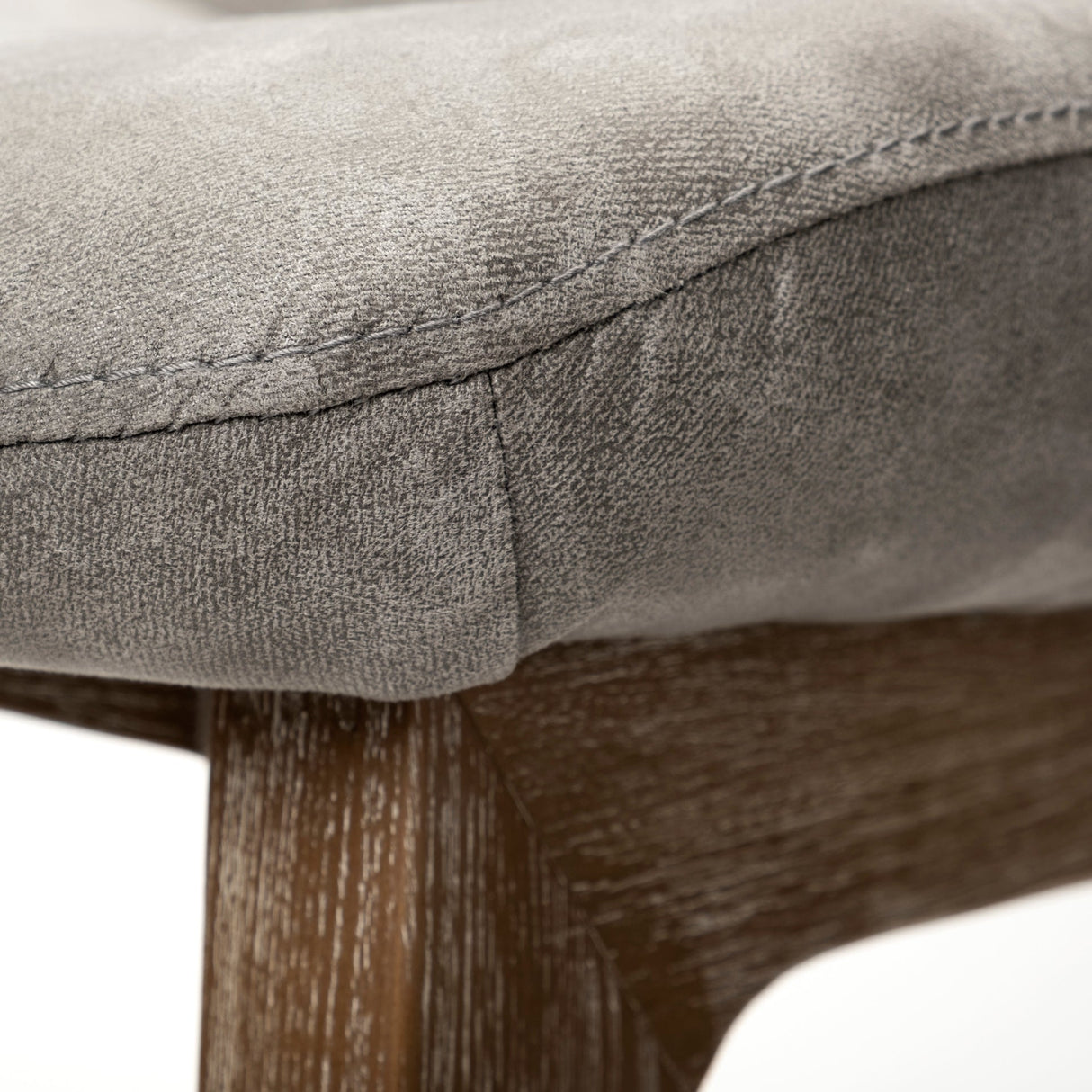 David Grey Fabric Wrap Medium Brown Wood Base Dining Chair, Set of 2 by Mercana at Eve Furniture