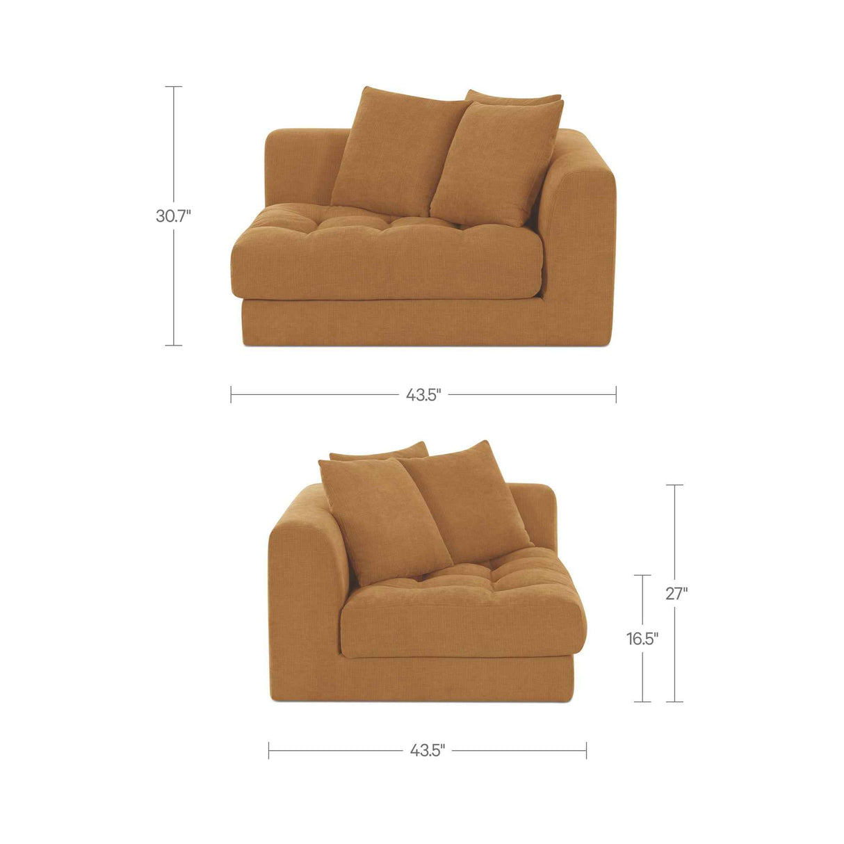 Davie Golden Yellow Corner Chair by Moe's Home at Eve Furniture
