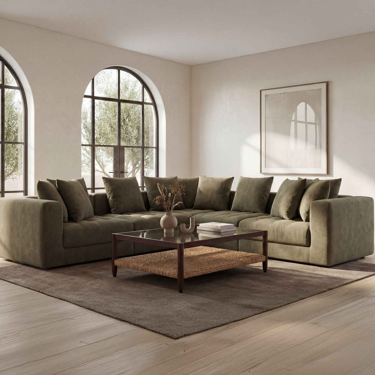 Davie Olive Corner Chair by Moe's Home at Eve Furniture