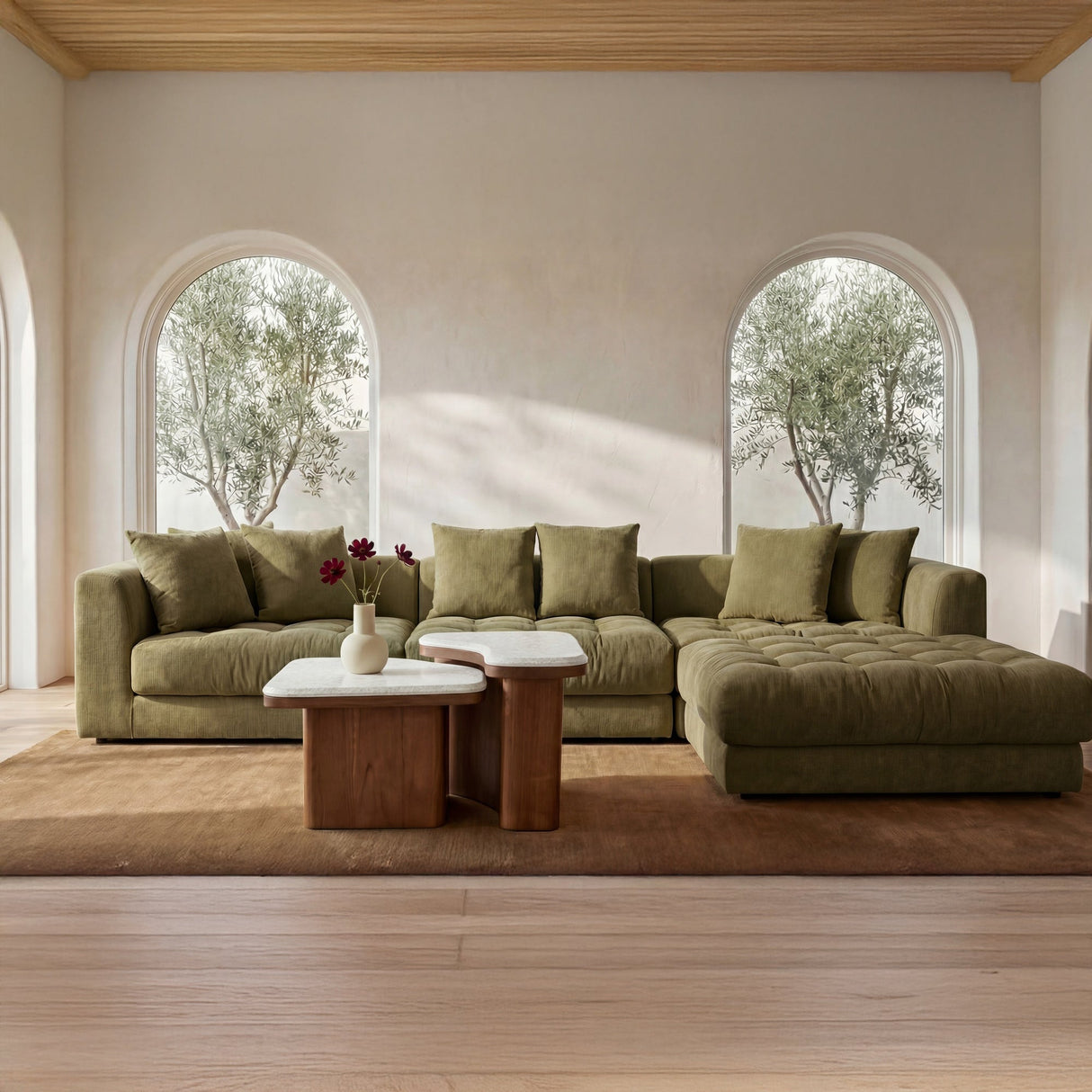 Davie Olive Slipper Chair by MOES at Eve Furniture