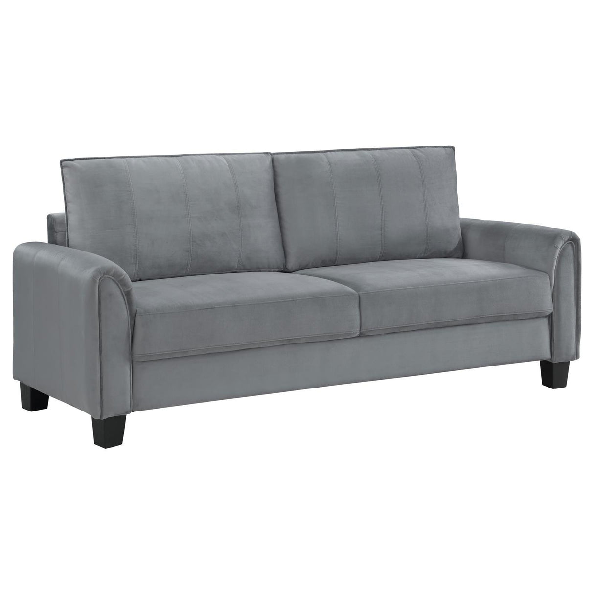 Davis Gray 2-piece Upholstered Rolled Arm Sofa Set by Coaster at Eve Furniture