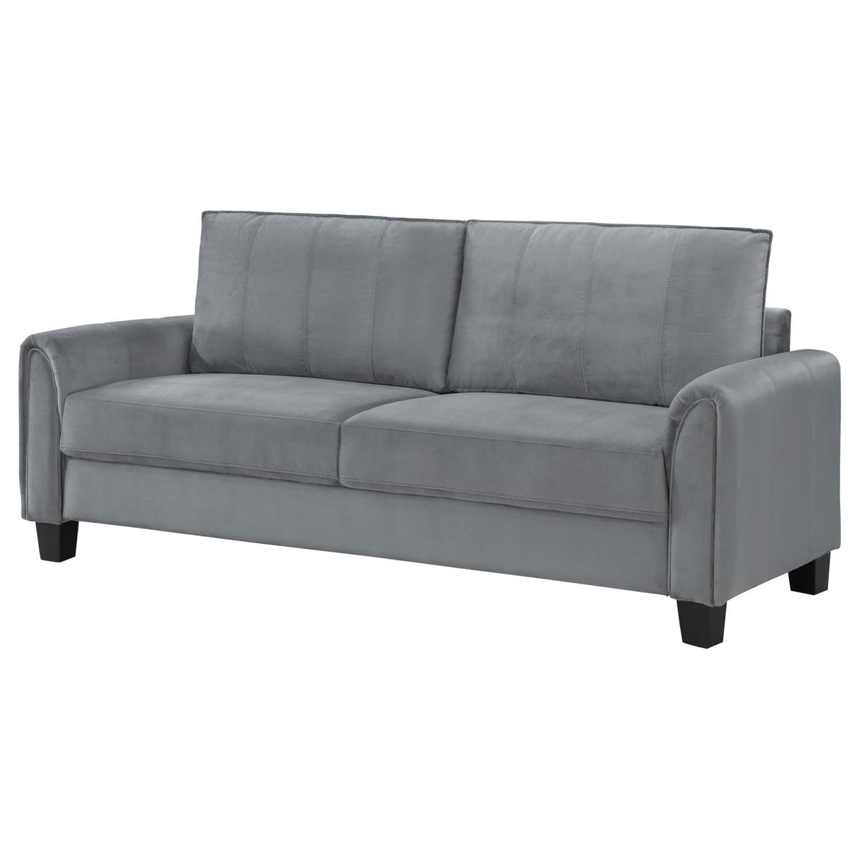 Davis Upholstered Rolled Arm Sofa Grey by Coaster at Eve Furniture