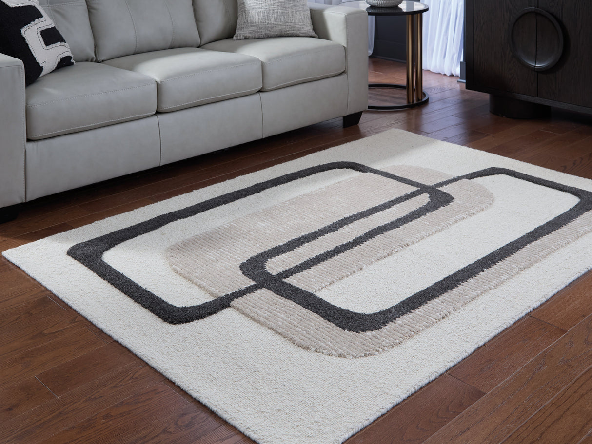 Davismour Ivory/Taupe/Charcoal Medium Rug by Ashley at Eve Furniture