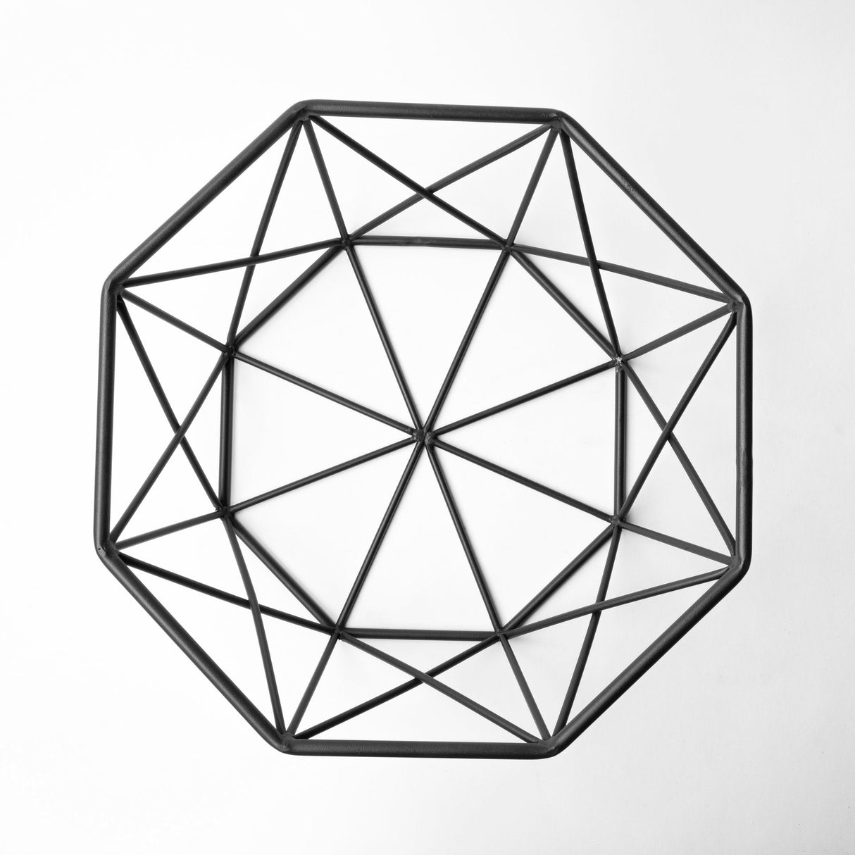 Davy 17L x 17W Black Metal Large Hexagonal Bowl by Mercana at Eve Furniture