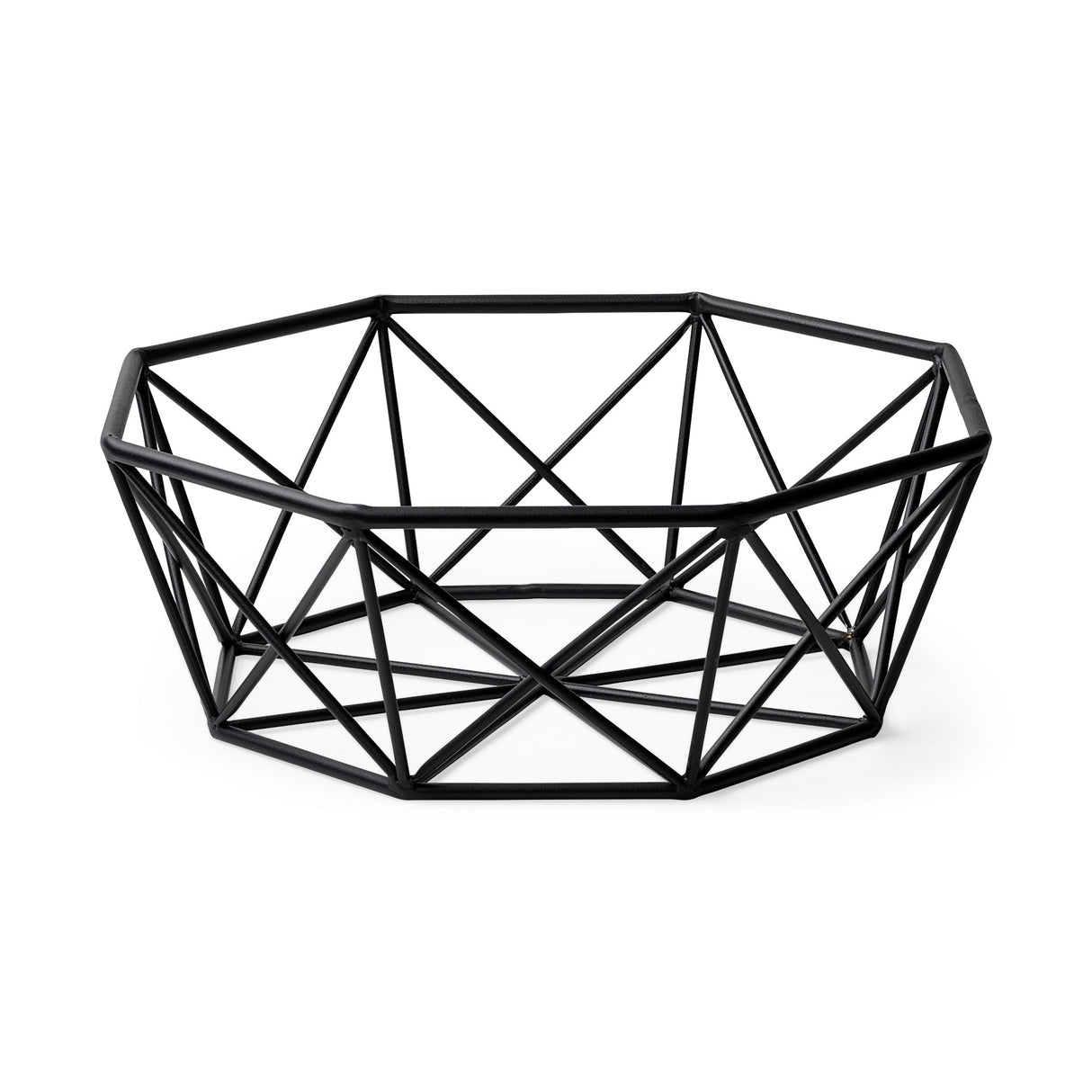 Davy 17L x 17W Black Metal Large Hexagonal Bowl by Mercana at Eve Furniture