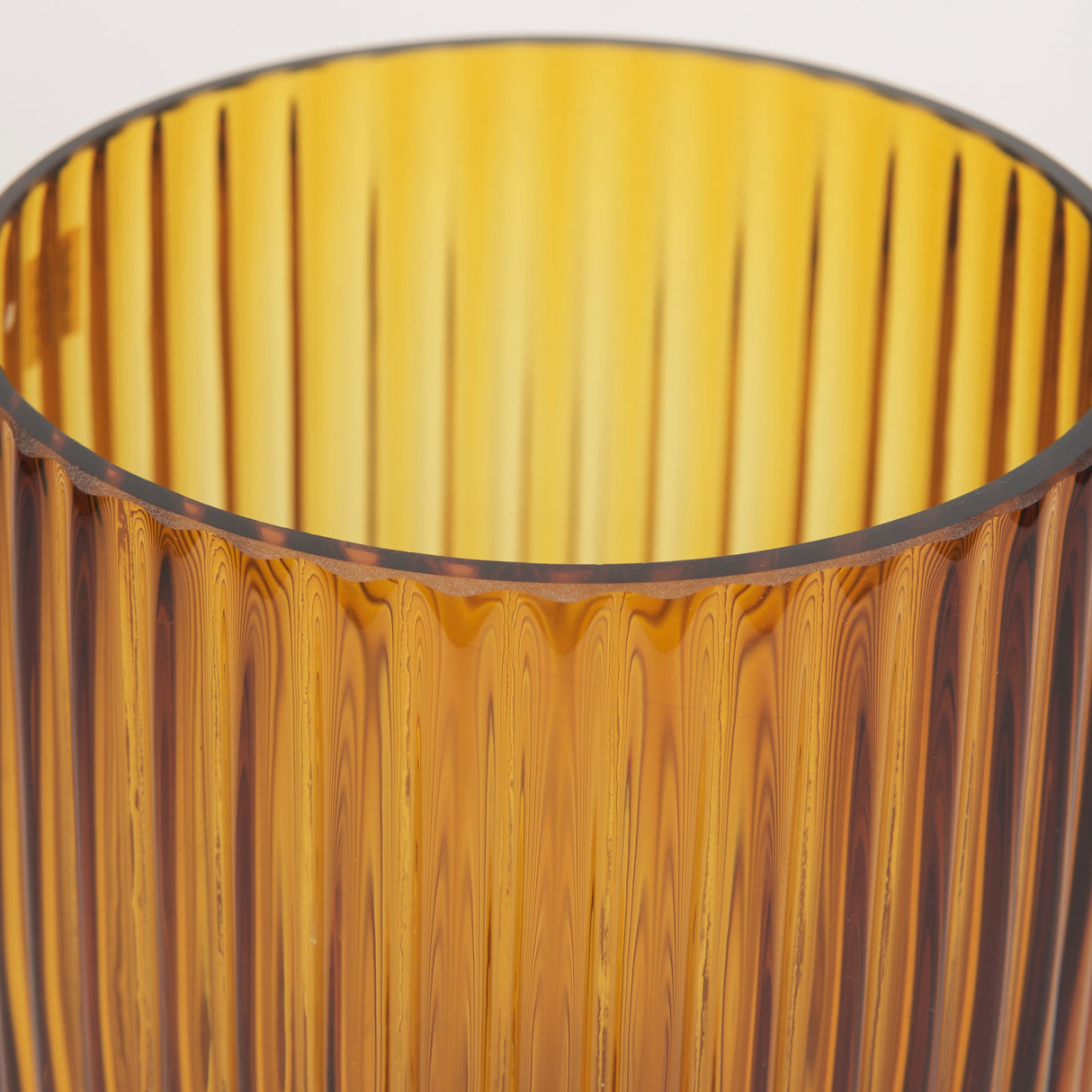 Dawn Ribbed Amber Glass Vase by Mercana at Eve Furniture