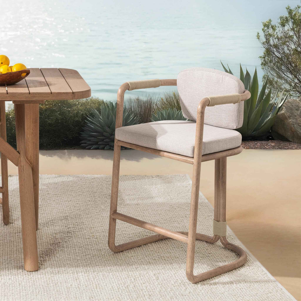 Dawson Butterscotch Outdoor Counter Stool by Classic Home at Eve Furniture