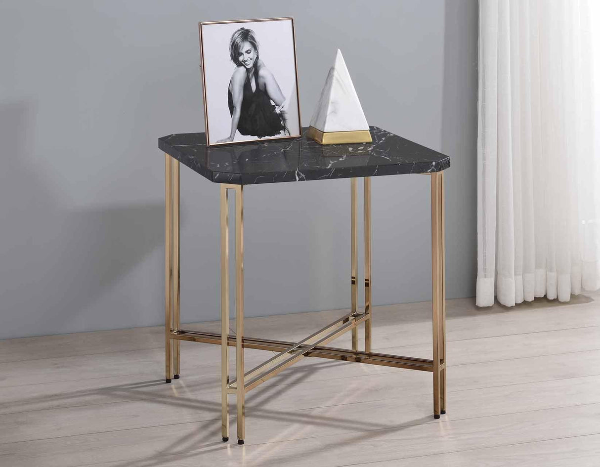 Daxton Faux-Marble Top End Table by Steve Silver at Eve Furniture