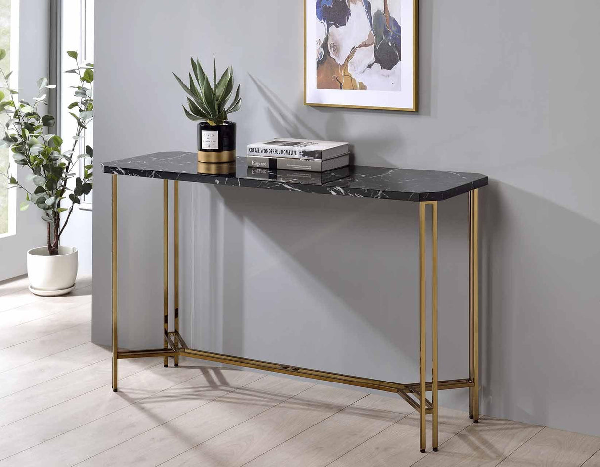 Daxton Faux-Marble Top Sofa Table by Steve Silver at Eve Furniture