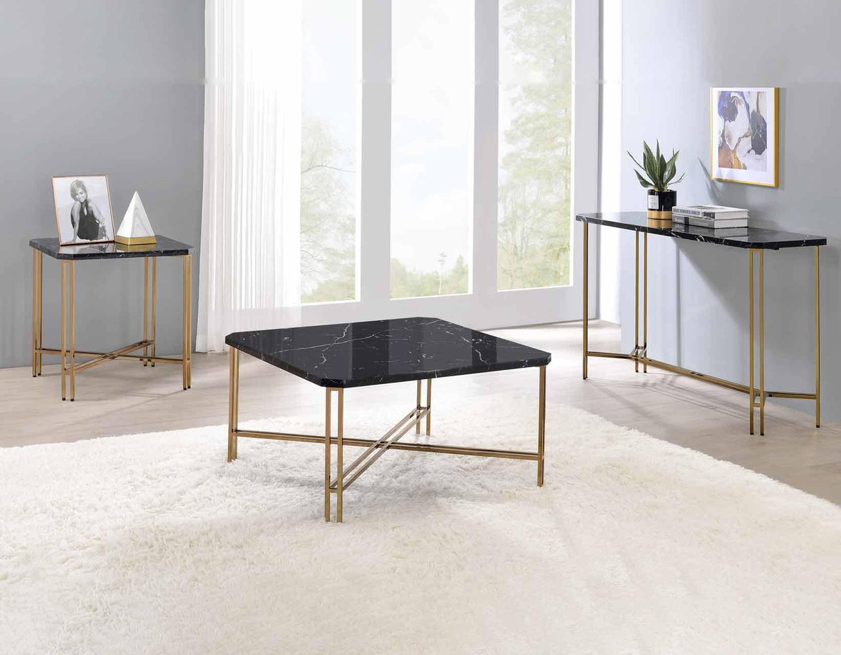 Daxton Faux-Marble Top End Table by Steve Silver at Eve Furniture