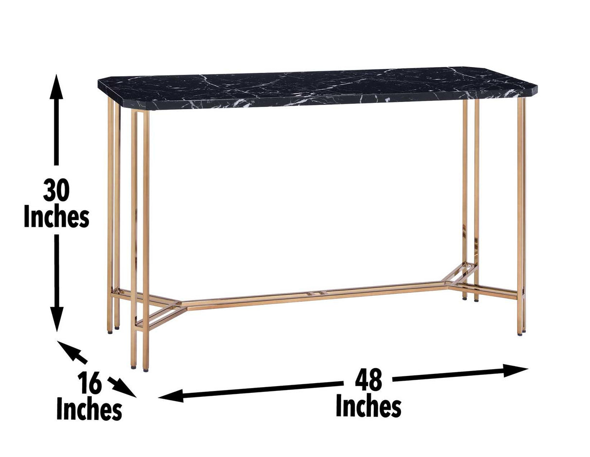 Daxton Faux-Marble Top Sofa Table by Steve Silver at Eve Furniture