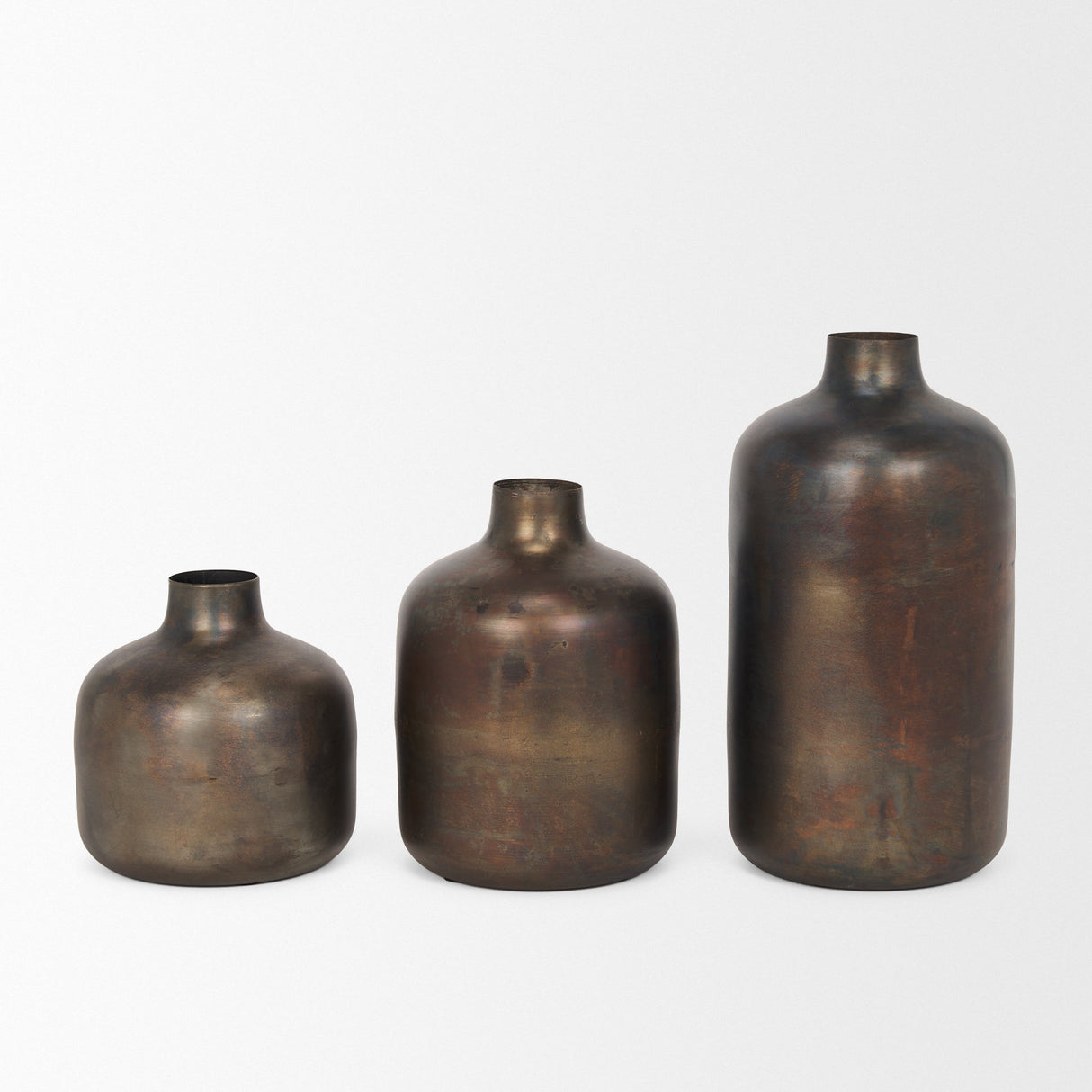 Daya Tall Antiqued Gold Metal Vase by Mercana at Eve Furniture