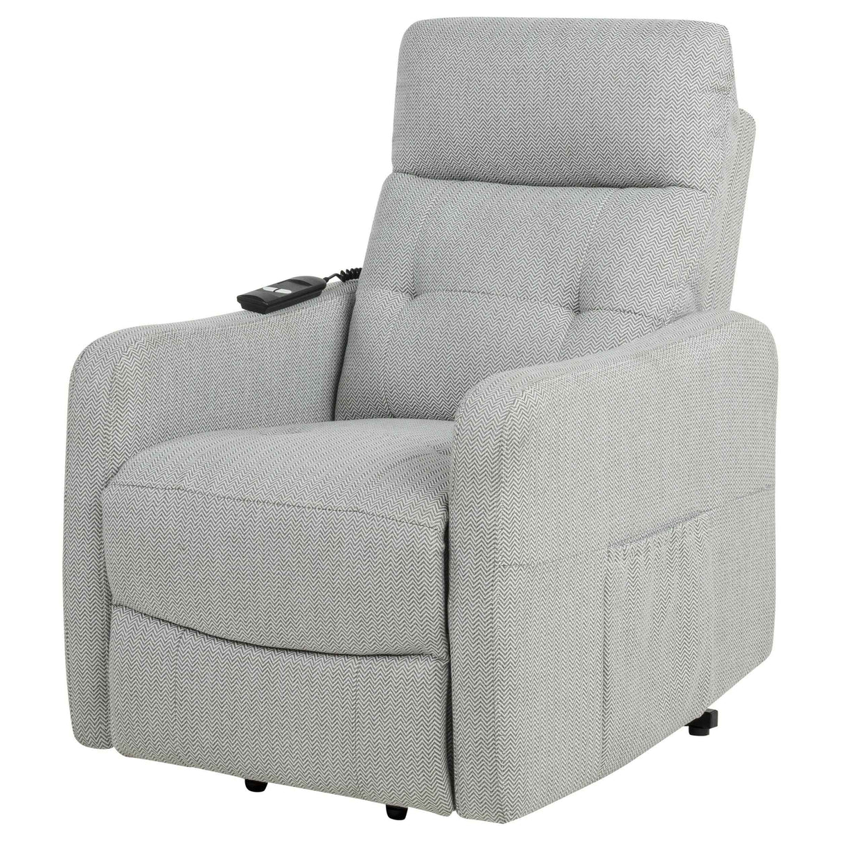 Dayes Light Grey Upholstered Power Lift Recliner Chair by Coaster at Eve Furniture