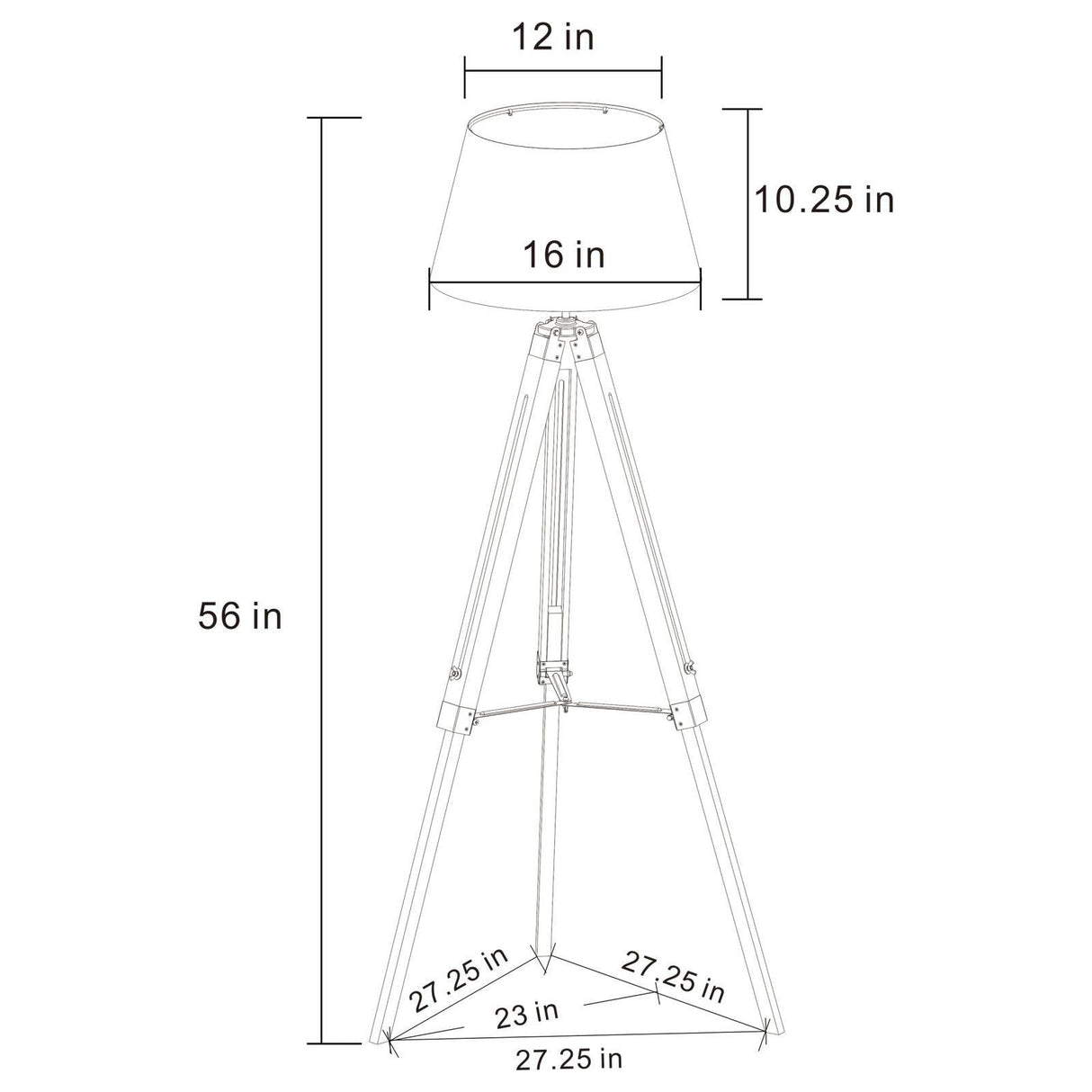 Dayton Gray Adjustable Empire Shade Tripod Floor Lamp by Coaster at Eve Furniture