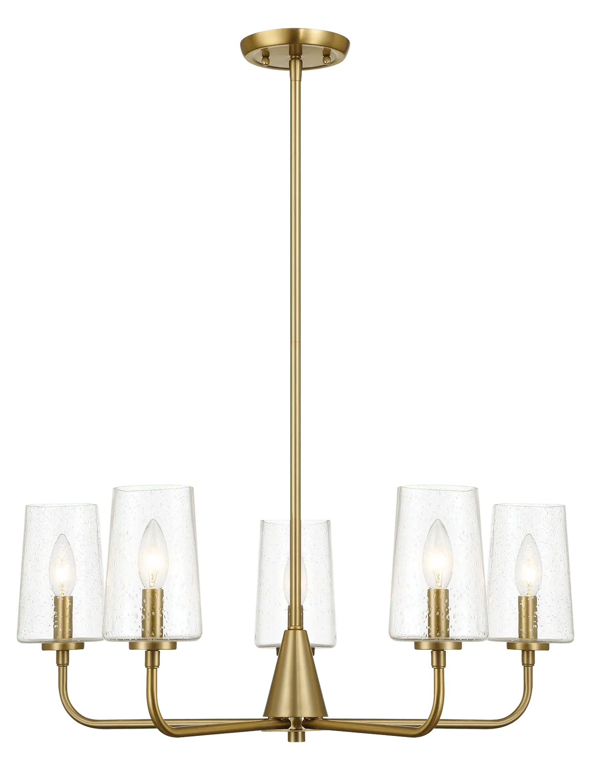 Dazzle Five Lights Chandelier With Clear Seeded Glass -Satin Brass by Ashcroft Furniture at Eve Furniture