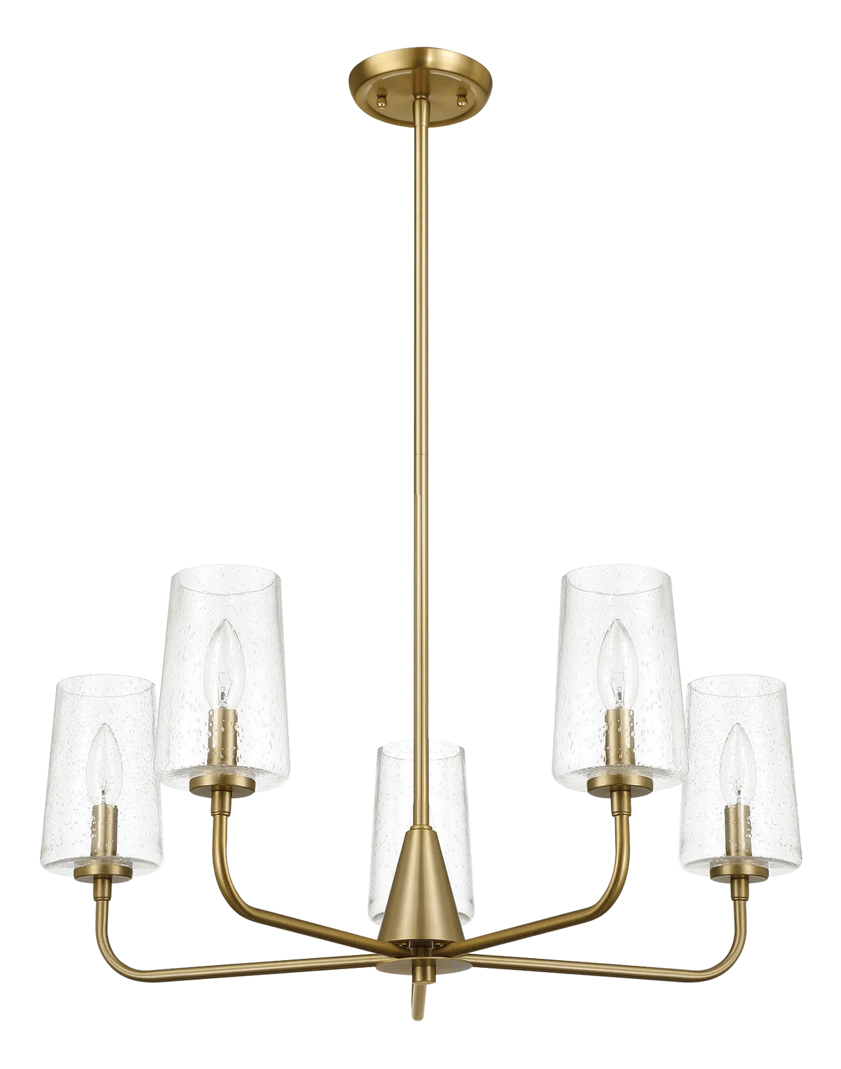 Dazzle Five Lights Chandelier With Clear Seeded Glass -Satin Brass by Ashcroft Furniture at Eve Furniture