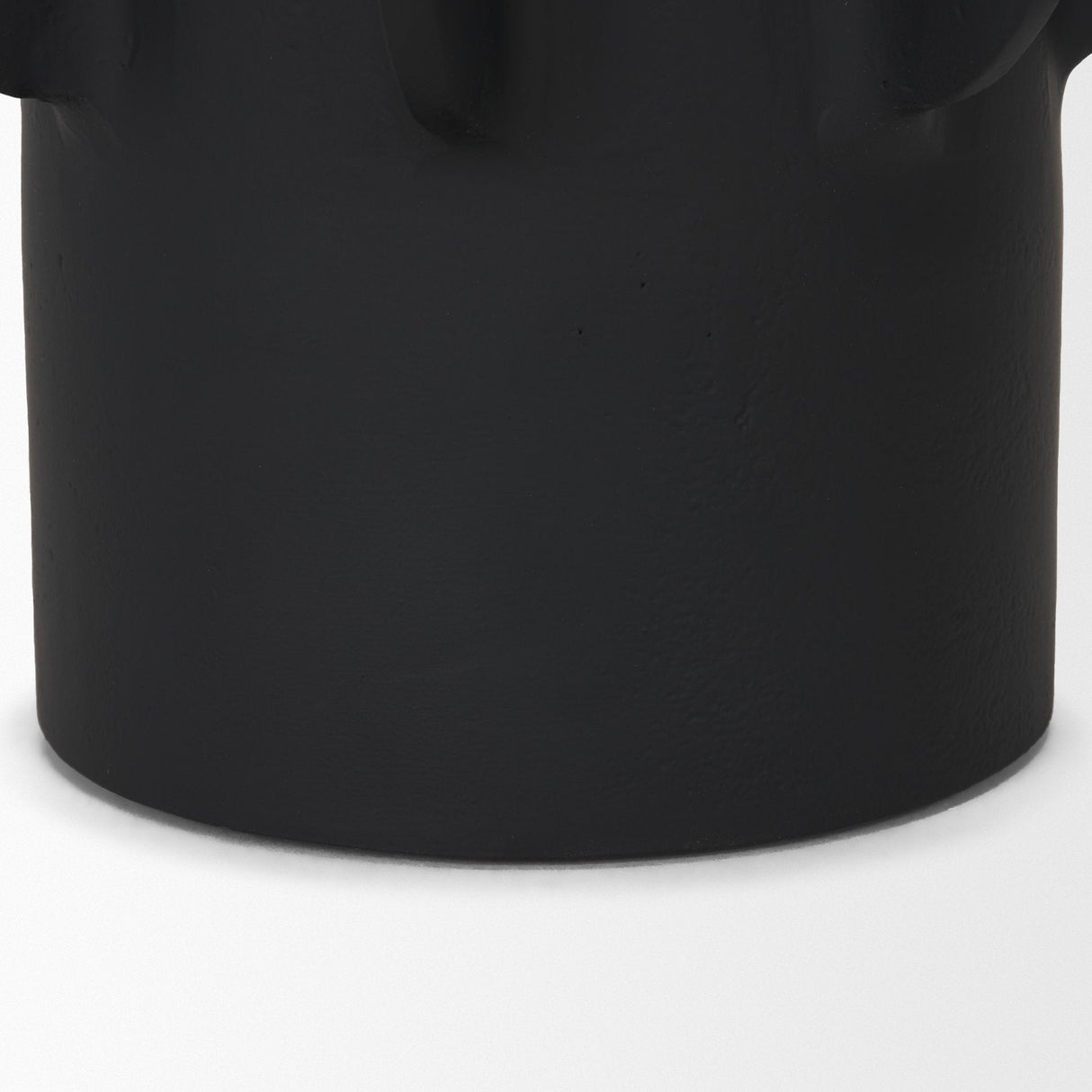 Deacon Small Matte Black Metal Canister with Sculptural Handles by Mercana at Eve Furniture