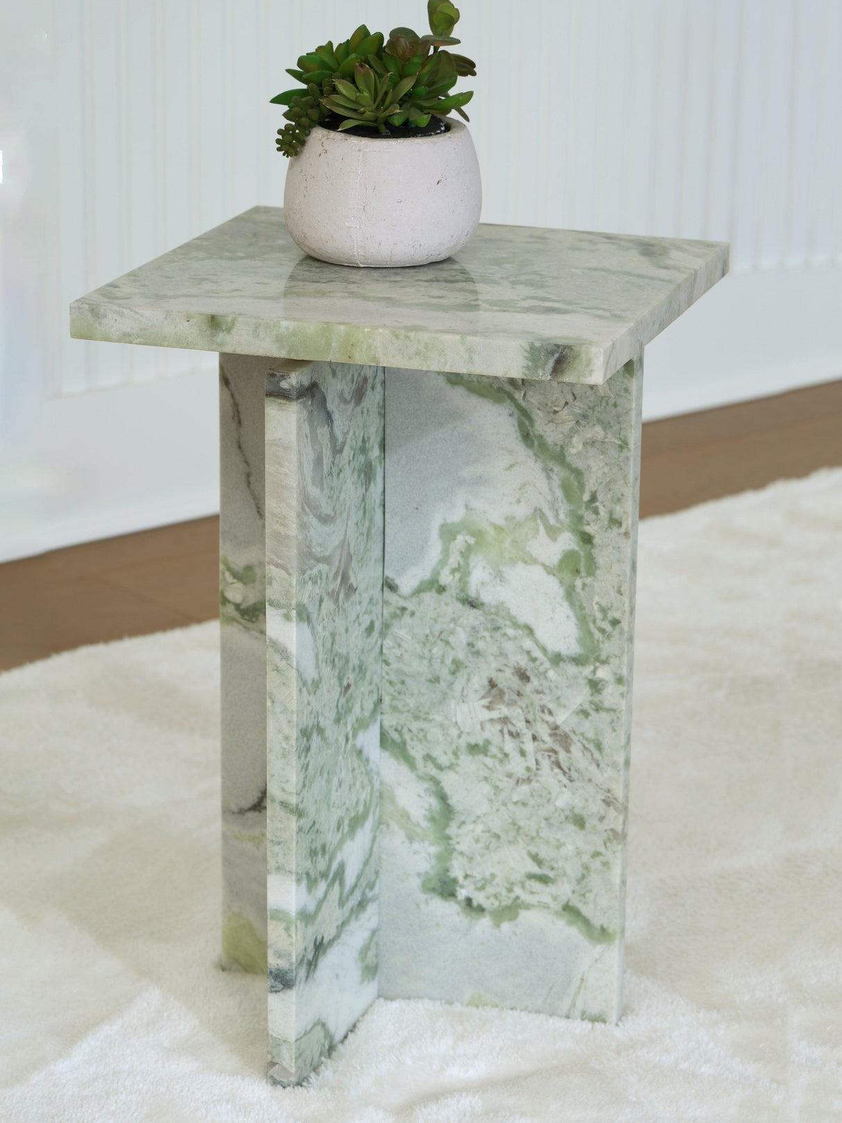Deaconwell White/Green Accent Table by Ashley at Eve Furniture